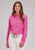 Roper Womens Multi-Color Piping Pink 100% Rayon L/S Blouse