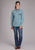 Roper Womens Howdy Fringe Western Light Blue 100% Cotton L/S Blouse