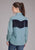 Roper Womens Howdy Fringe Western Light Blue 100% Cotton L/S Blouse