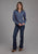 Roper Womens 2274 Western Medium Blue 100% Cotton L/S Shirt