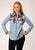 Roper Womens Pretty Retro Blue 100% Cotton L/S Shirt