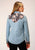 Roper Womens Pretty Retro Blue 100% Cotton L/S Shirt