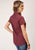 Roper Womens Texture Diamond Red 100% Cotton S/S Shirt