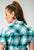 Roper Womens Plaid Poplin Turquoise Cotton Blend S/S Shirt