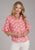 Roper Womens 2423 Ikat Aztec Pink/White 100% Polyester S/S Blouse