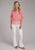 Roper Womens 2423 Ikat Aztec Pink/White 100% Polyester S/S Blouse
