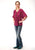 Roper Womens Red Rayon/Nylon Retro Cowboys S/S Blouse