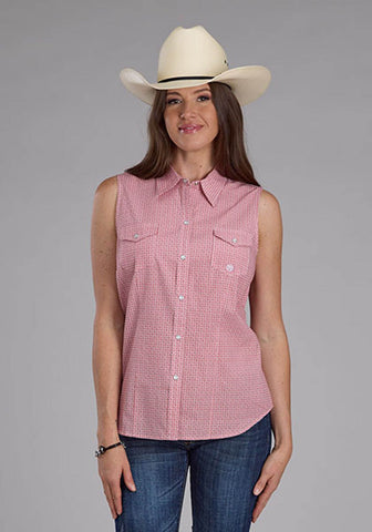 Roper Womens 2500 Saltillo Foulard Rust 100% Cotton S/L Blouse