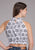 Roper Womens Floral Eyelet Western White/Black 100% Cotton S/L Halter Top