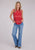 Roper Womens RWB Aztec Red 100% Rayon S/L Blouse