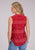 Roper Womens RWB Aztec Red 100% Rayon S/L Blouse