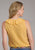 Roper Womens Center Front Ruffle Golden Yellow 100% Polyester S/L Blouse