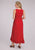 Roper Womens Hi-Lo Ruffled Surplice Red 100% Cotton S/L Dress