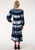 Roper Womens Indigo/White 100% Cotton Tie Dye L/S Dress