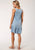 Roper Womens Lightweight Embroidered Blue 100% Cotton S/L Dress