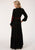 Roper Womens Crinkle Peasant Black 100% Rayon L/S Dress
