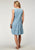Roper Womens 3-Tier Ruffled Blue 100% Cotton S/L Dress