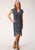 Roper Womens Ditzy Floral Blue 100% Polyester S/L Dress L