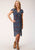 Roper Womens Ditzy Floral Blue 100% Polyester S/L Dress