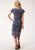 Roper Womens Ditzy Floral Blue 100% Polyester S/L Dress L
