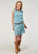 Roper Womens 1978 Ikat Chevron Blue 100% Polyester S/L Dress