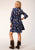 Roper Womens Cowboy Toile Blue 100% Rayon S/S Dress