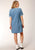 Roper Womens Denim Western Blue 100% Cotton S/S Dress