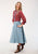 Roper Womens Long Vintage Blue 100% Cotton Skirt