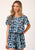 Roper Womens 1493 Modern Aztec Blue 100% Rayon S/S Romper