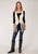 Roper Womens Cream Polyester Fitted Faux Suede Vest