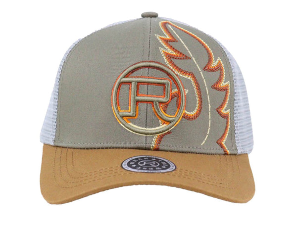 Roper Unisex Flame Logo Gray/Tan Cotton Blend Baseball Cap Hat – The ...