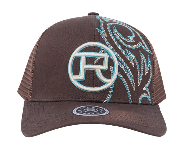 Roper Unisex Flame Logo Brown/Blue Cotton Blend Baseball Cap Hat – The ...