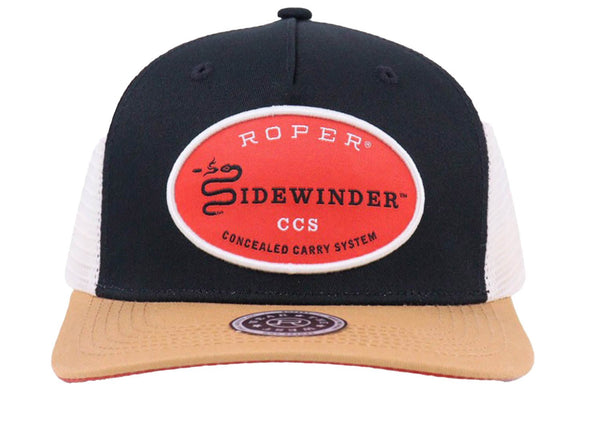 Roper Unisex Sidewinder CCS Black/Tan Cotton Blend Baseball Cap Hat ...