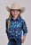 Roper Kids Girls Tropical Resort Print Blue 100% Cotton L/S Shirt