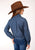 Roper Girls Kids Blue 100% Cotton North South Arrows L/S Shirt