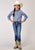 Roper Kids Girls 1932 Skies Tie Blue 100% Cotton L/S Shirt