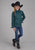 Roper Kids Girls Vintage Paisley Green 100% Cotton L/S Shirt