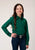 Roper Girls Solid Black Fill Green 100% Cotton L/S Shirt