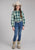 Roper Kids Girls Taos Ombre Plaid Brown 100% Cotton L/S Shirt