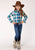 Roper Girls Kids Blue 100% Cotton Sunset Plaid L/S Shirt