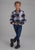 Roper Kids Girls 2206 Unlined Flannel Black 100% Cotton L/S Shirt