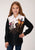 Roper Girls Multi-Color Rayon/Nylon Retro Border L/S Blouse