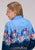 Roper Kids Girls Barrel Racer Border Blue 100% Rayon L/S Shirt