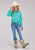 Roper Kids Girls 2525 Vintage Aztec Turquoise 100% Rayon L/S Shirt