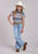 Roper Kids Girls Horizontal Aztec Blanket Stripe Multi 100% Cotton S/S Shirt