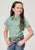 Roper Kids Girls 2014 Western Aqua 100% Cotton S/S Shirt