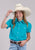 Roper Kids Girls Solid Western Turquoise 100% Cotton S/S Shirt