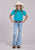 Roper Kids Girls Solid Western Turquoise 100% Cotton S/S Shirt