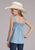 Roper Youth Girls Denim Babydoll Light Blue 100% Cotton S/L Tank Top