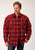 Roper Mens Sherpa Lined Flannel Red 100% Cotton L/S Shirt